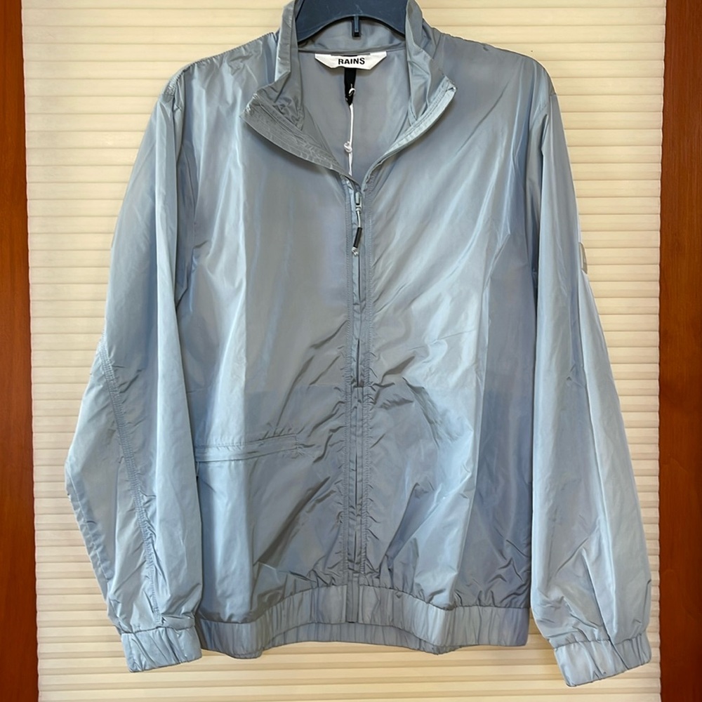 NWT RAINS Track jacket sky blue size small